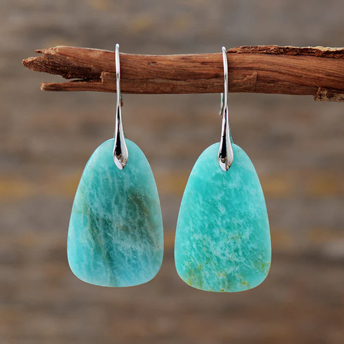 Boucles d’oreilles en pierre turquoise antique